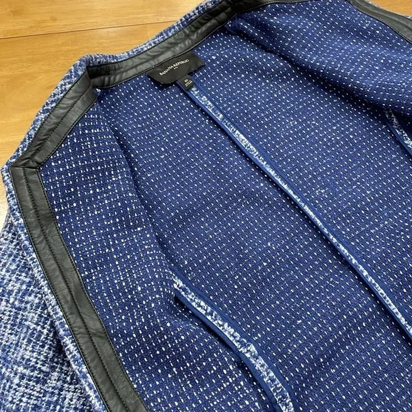 Banana Republic Blue and White Tweed Jacket Size 10 - Picture 8 of 16